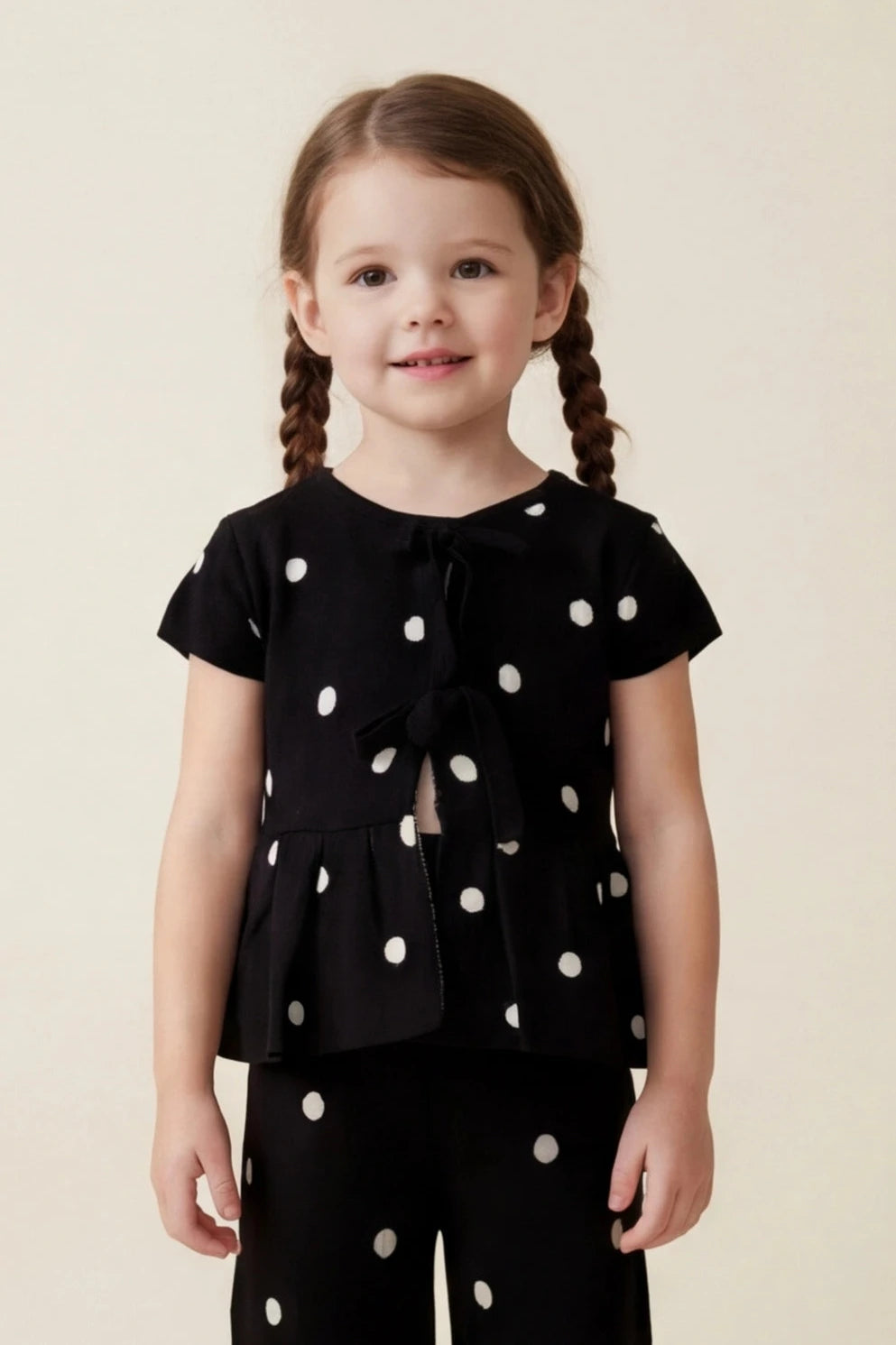 Set Bow Polkah Kids Negro