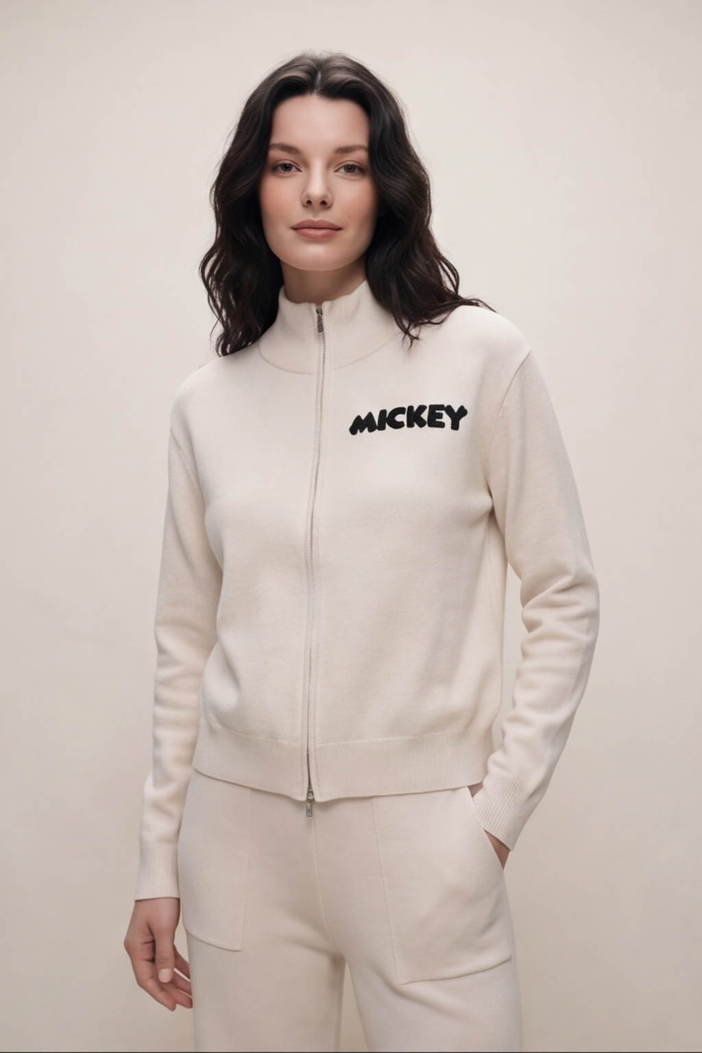 Set Mickey Zip Beige