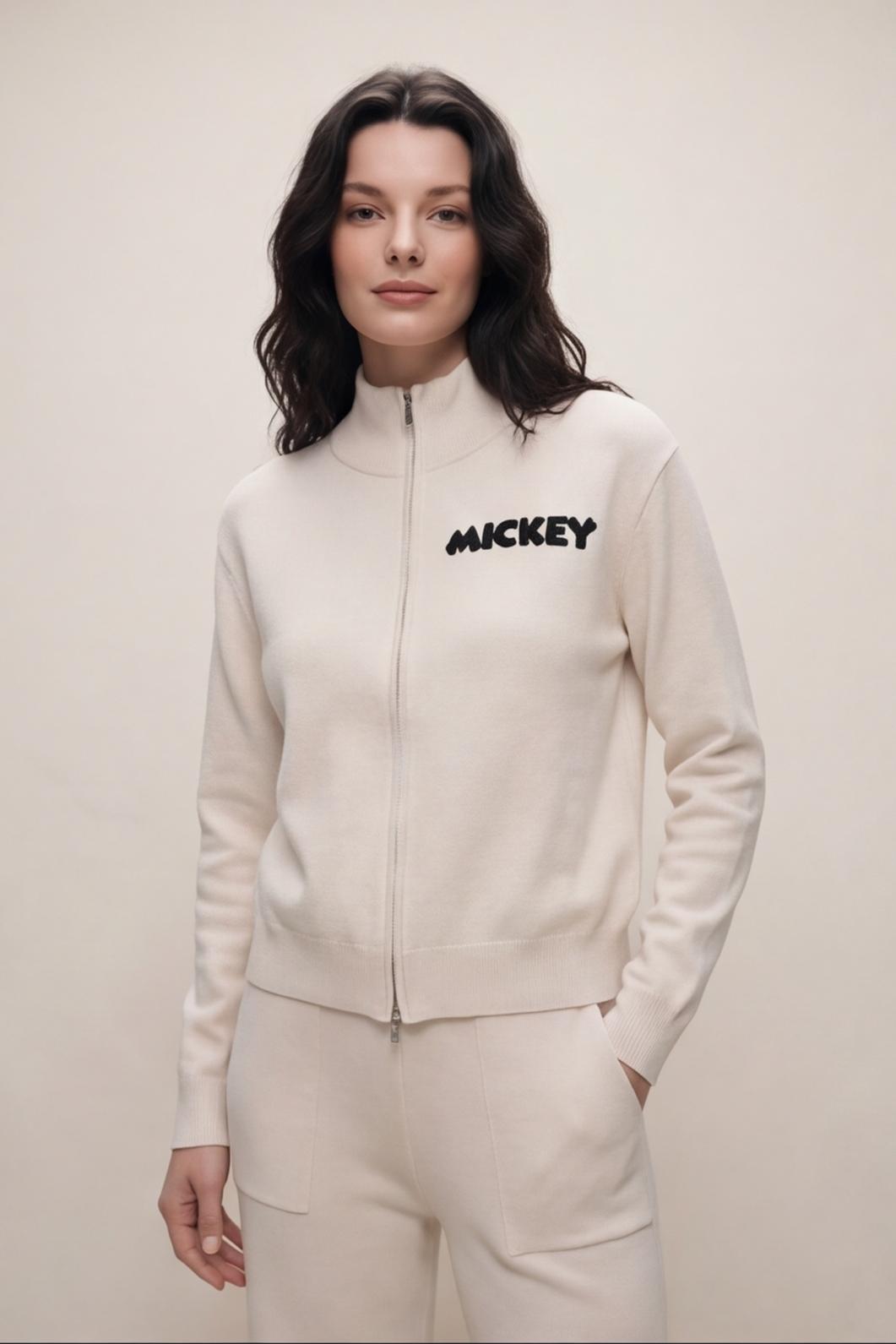 Set Mickey Zip Beige