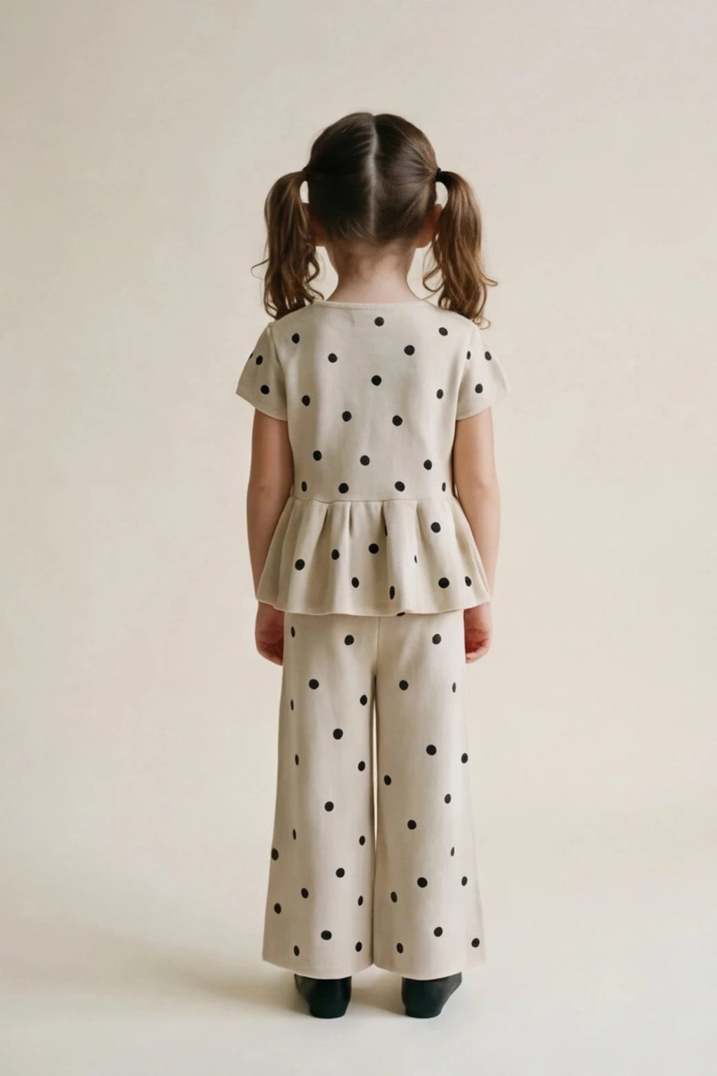 Set Bow Polkah Kids Beige