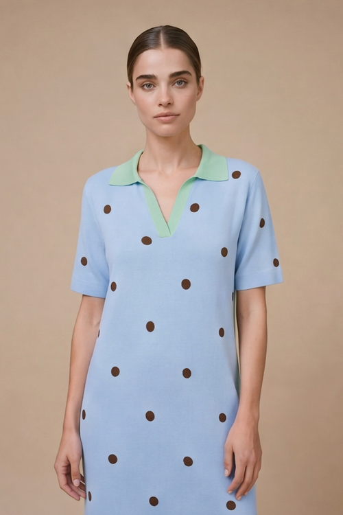 Vestido polkah blue Preorder