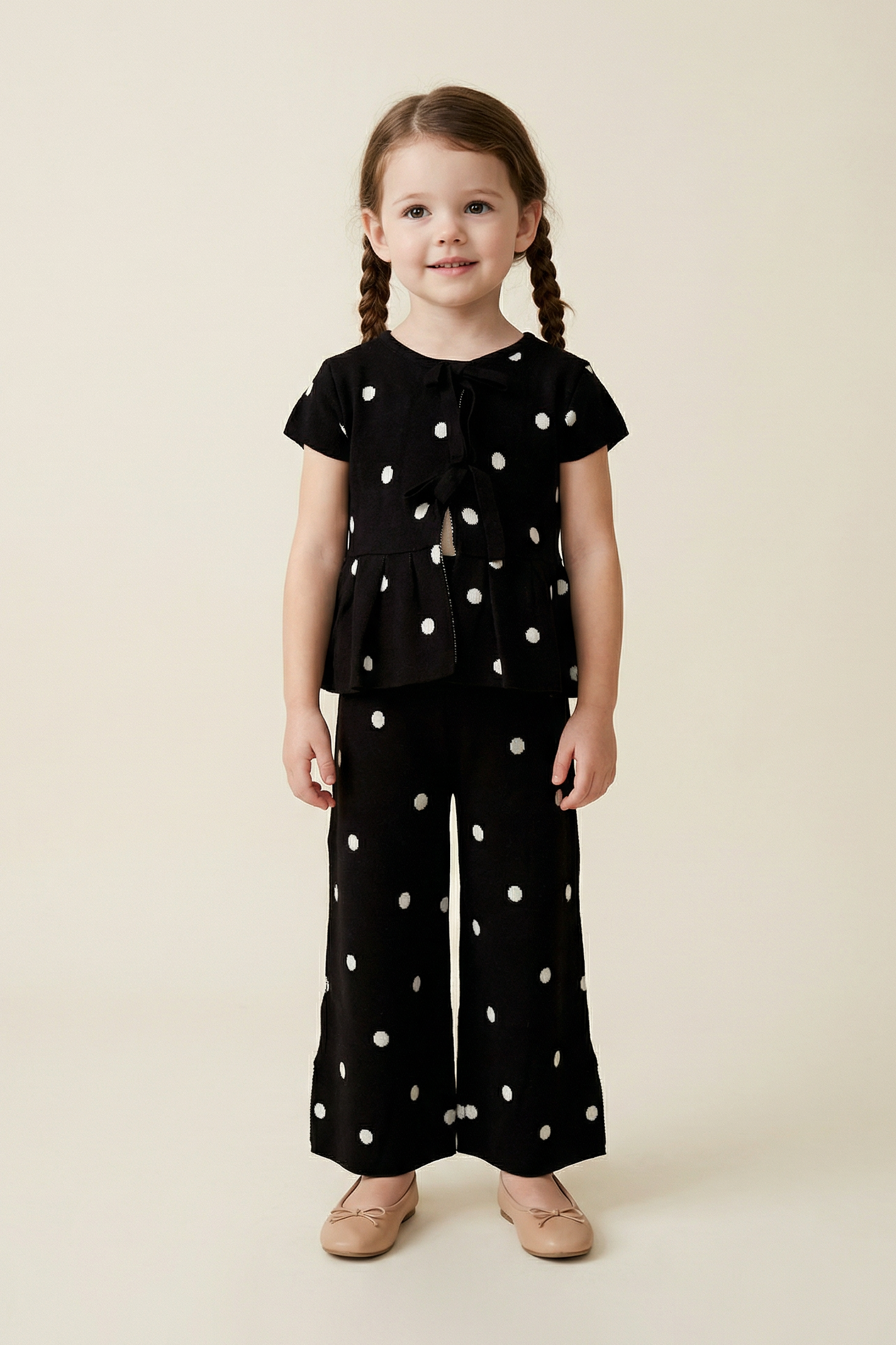 Set Bow Polkah Kids Negro