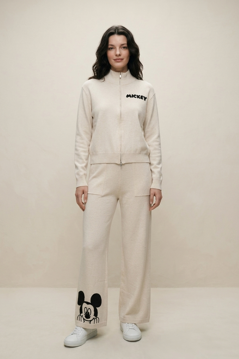 Set Mickey Zip Beige